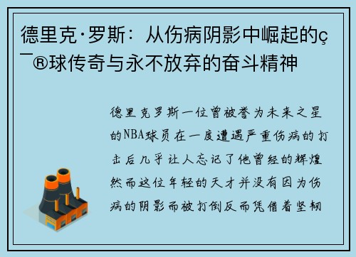 德里克·罗斯：从伤病阴影中崛起的篮球传奇与永不放弃的奋斗精神